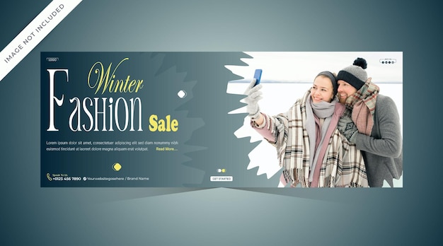 Vector winter fashion sale banner template