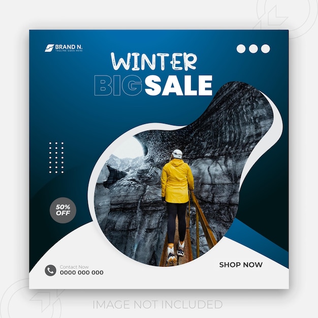 Winter fashion sale and cute baby social media or bundle banner design