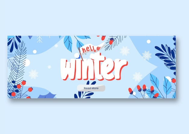 Vector winter fashion sale facebook cover design or web banner template