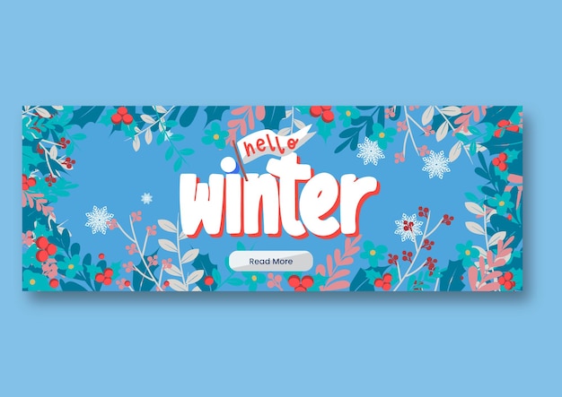 Winter fashion sale facebook cover design or web banner template