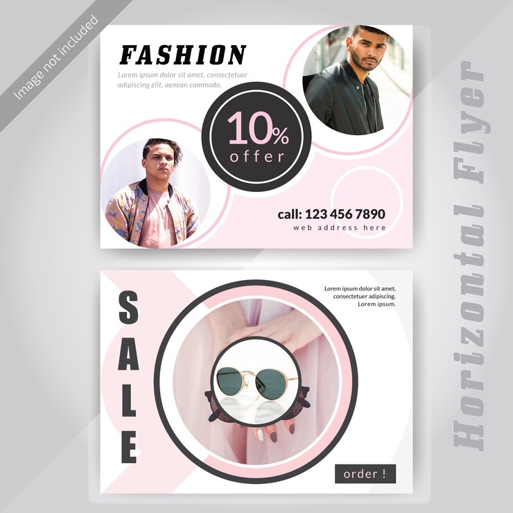 Vector winter fashion sale horizontal banner template