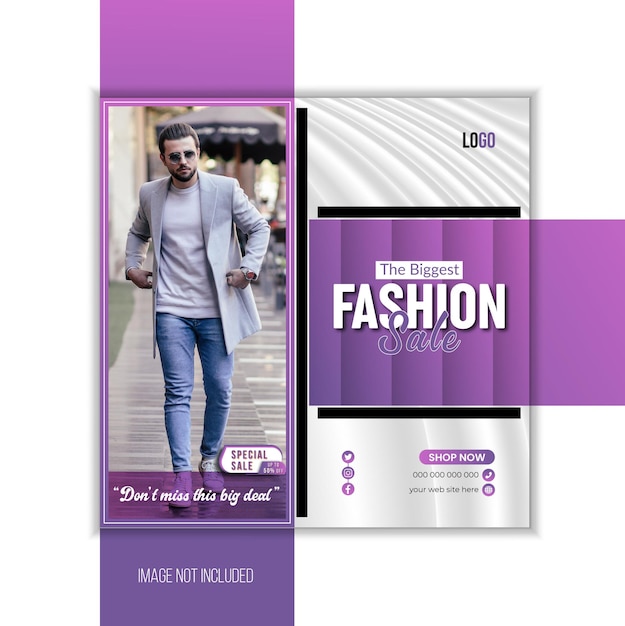 Vector winter fashion sale social media post banner and instagram and facebook post template