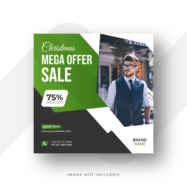 Winter fashion Sale Social Media post design Templates