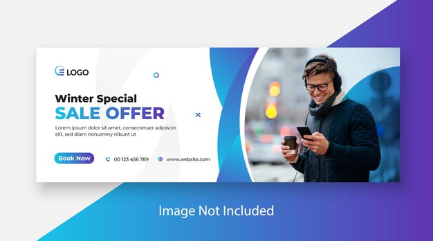 Winter fashion sale web banner and facebook cover template
