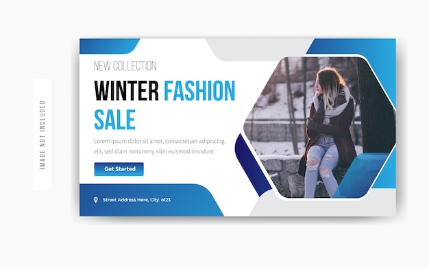 Vendita di moda invernale youtube thumbnail design premium vector