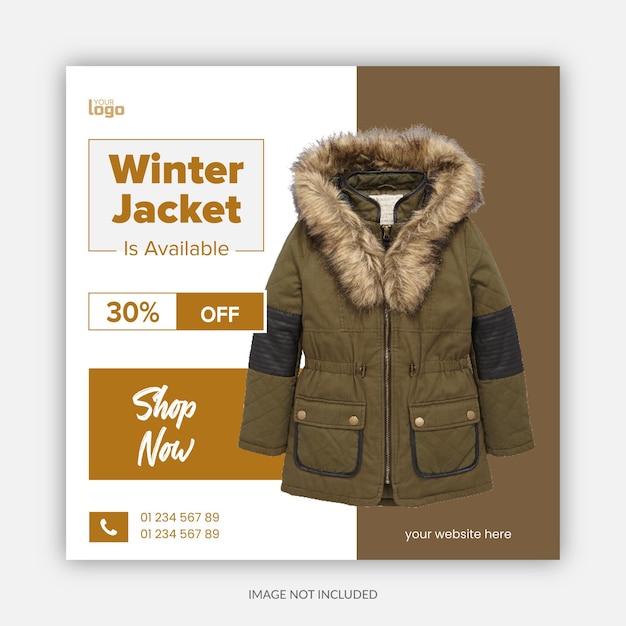 Vector winter fashion social media post design template editable vector file