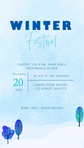 Vector winter festival flyer template