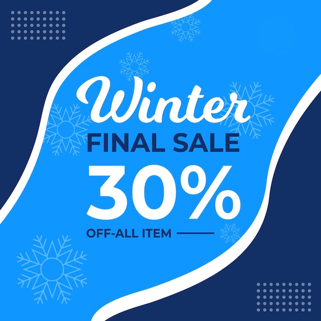 Winter final sale banner template design