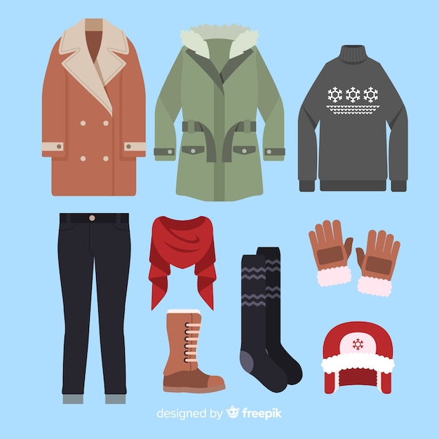 Vector winter flat outfit