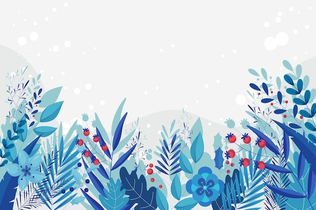 Vector winter floral background