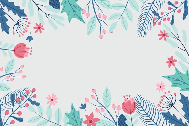 Vector winter floral background