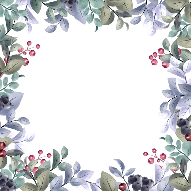 Vector winter flower frame