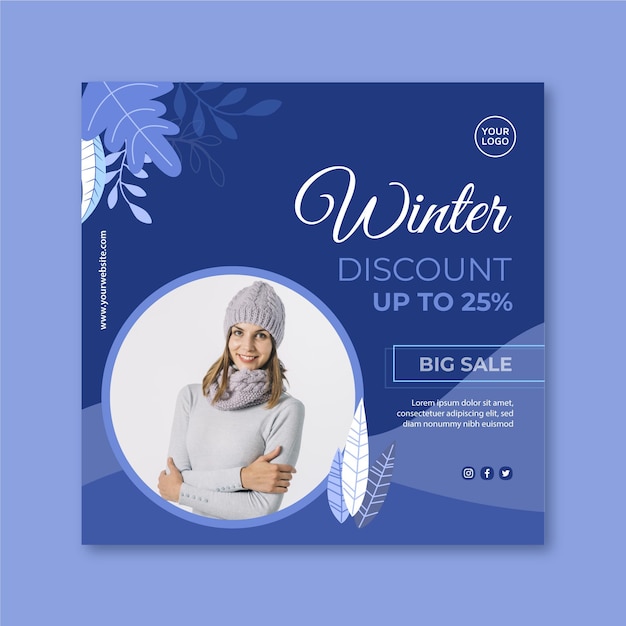 Winter flyer template