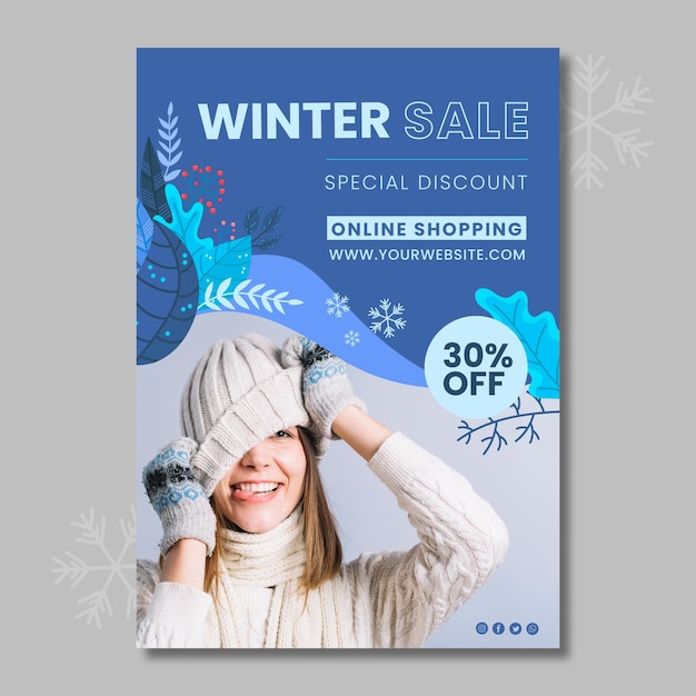 Vector winter flyer template