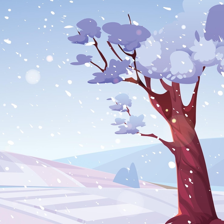 Vector winter forest background vector illustration