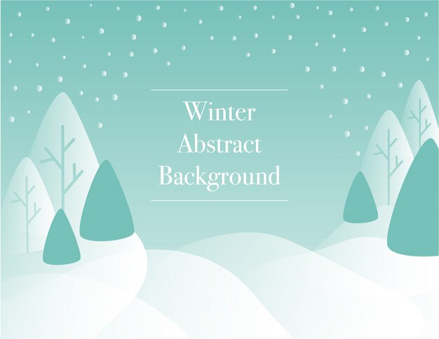 Vector winter forest landscape background
