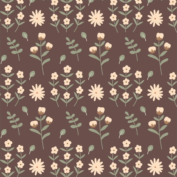 Vector winter forest seamless pattern seamless floral pattern with winter plants