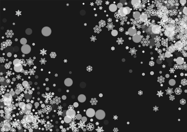 Vector winter frame with white snowflakes