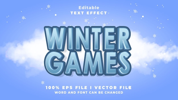 зимние игры текст эффект