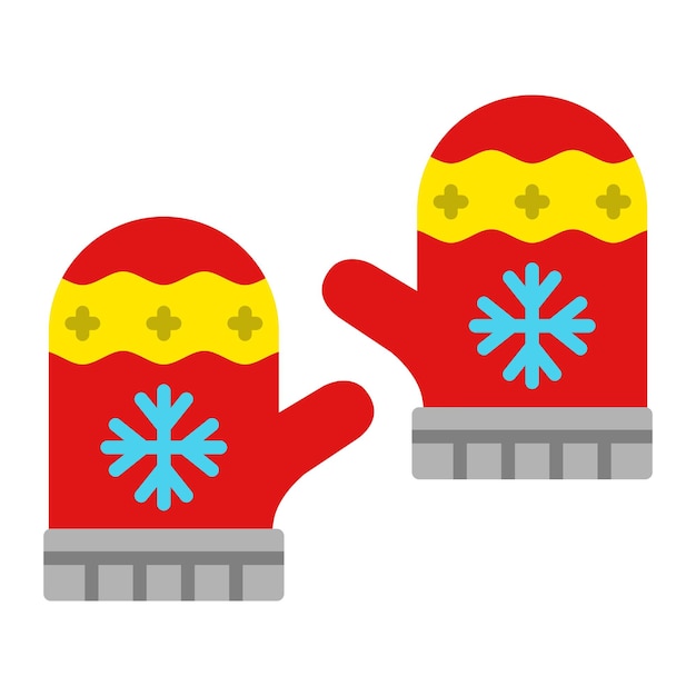 Вектор Икона зимних перчаток