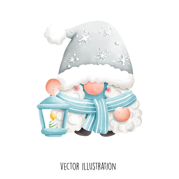 Vector winter gnome