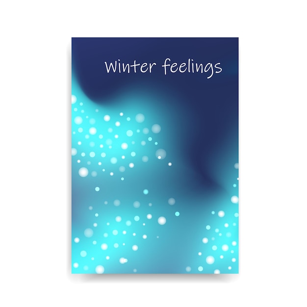 Winter greeting postcard design with blur dots