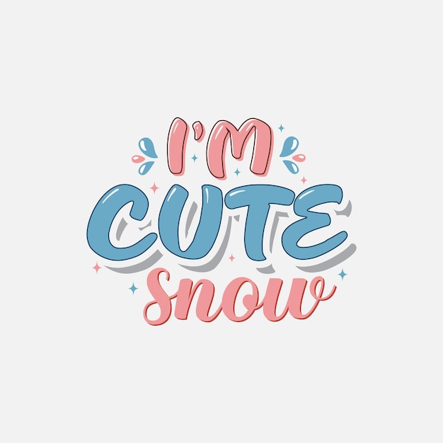 Winter hand lettering Retro design