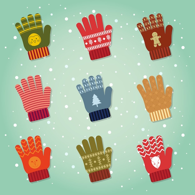 Winter handgloves collection set