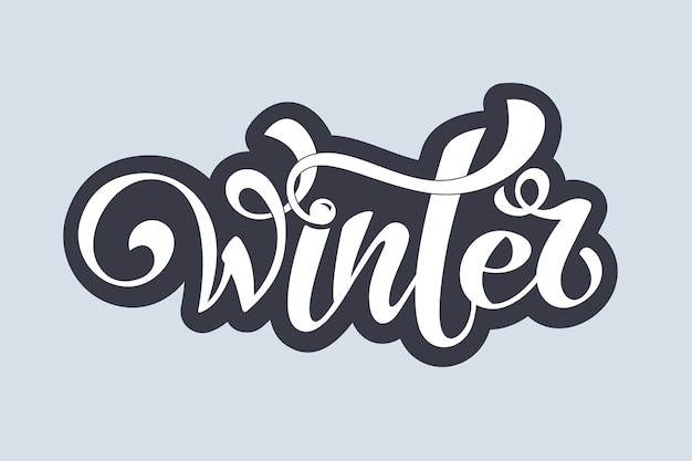 Vector winter handlettering inscription winter logos and emblems for invitation vector illustration