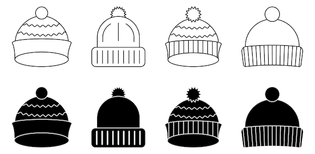 Winter hat icons