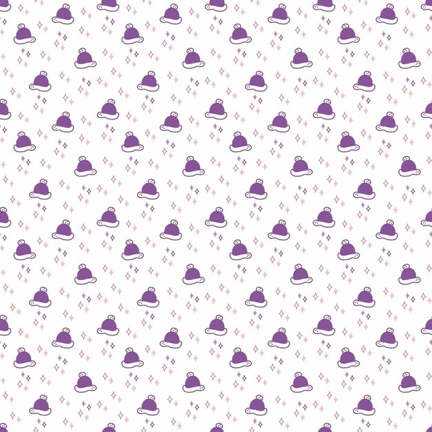 Winter hat pattern Seamless pattern with cute winter hat Cartoon color vector illustration