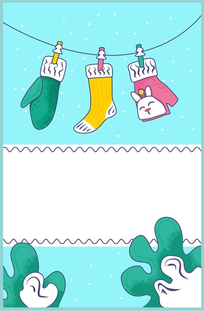 winter holiday card vector illustration happy greeting postcard with christmas season decoration celebration poster set merry xmas invitation