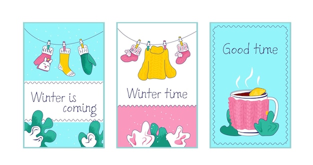 winter holiday card vector illustration happy greeting postcard with christmas season decoration