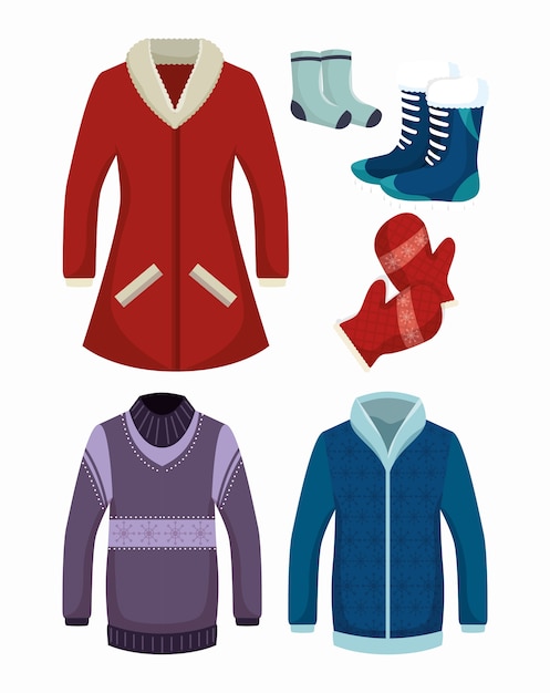 winter holiday clothes icon vector illustration design