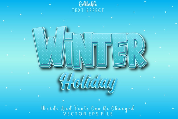 Vector winter holiday editable text effect emboss cartoon style