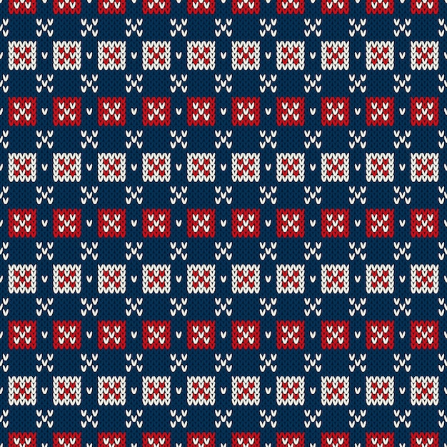 Winter Holiday Knitted Pattern. Seamless Background