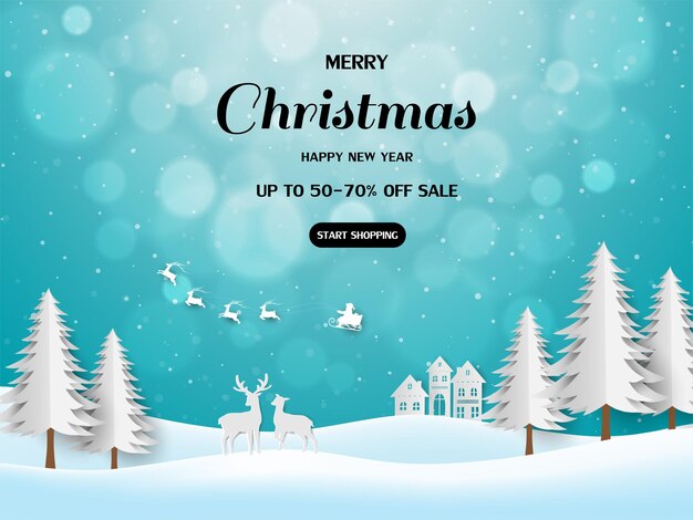 Winter holiday sale background for Christmas or new year decorative vector illustration