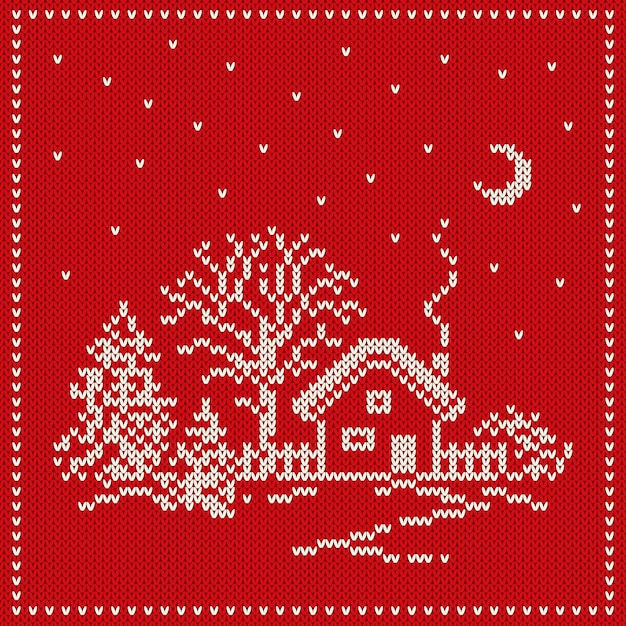 Winter holiday seamless knitting pattern. christmas and new year  seamless background