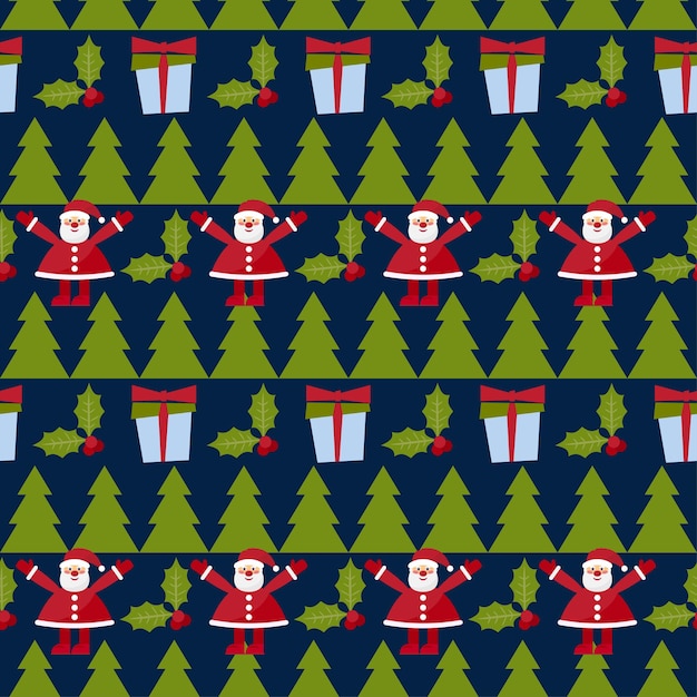 Vector winter holiday seamless pattern background new year and happy christmas time theme