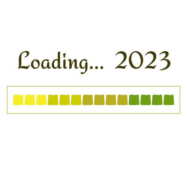 Winter holidays coming soon concept. 2023 New year loading sign. Load bar vector for graphic design