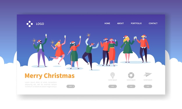 Winter holidays landing page template