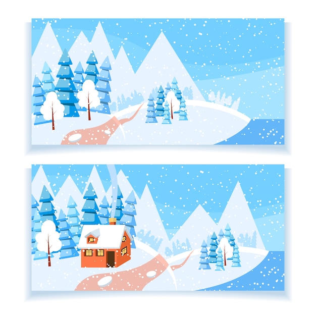 Winter horizontal banner