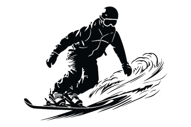 Winter ice snow sports silhouette vector