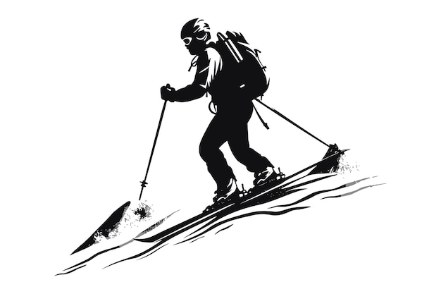 Winter ice snow sports silhouette vector