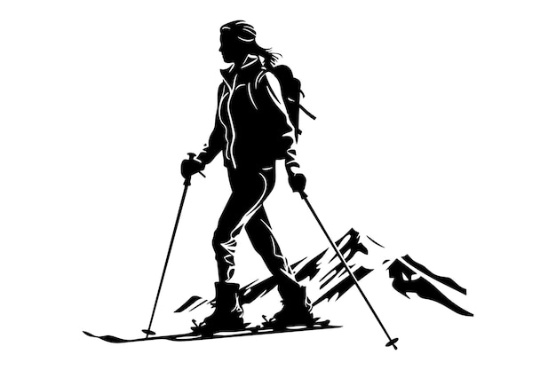 Vector winter ice snow sports silhouette vector