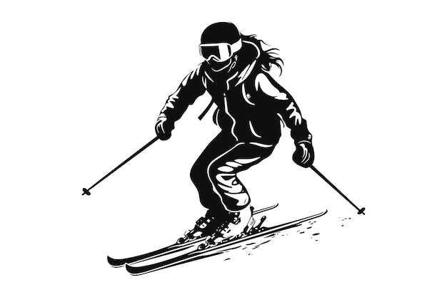 Winter ice snow sports silhouette vector