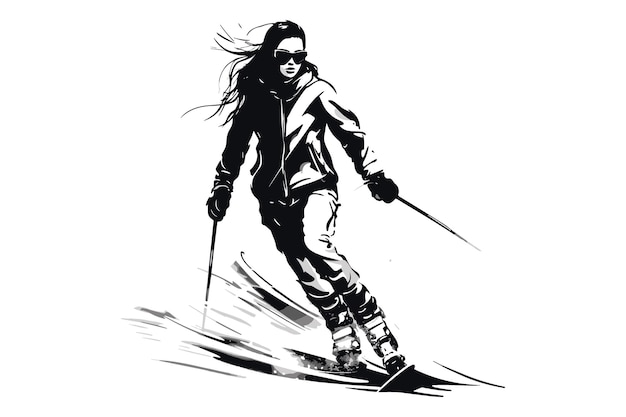 Vector winter ice snow sports silhouette vector