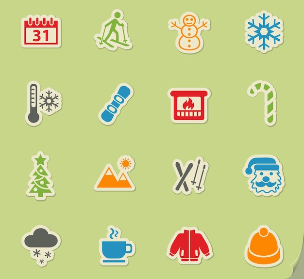 Vector winter icon set