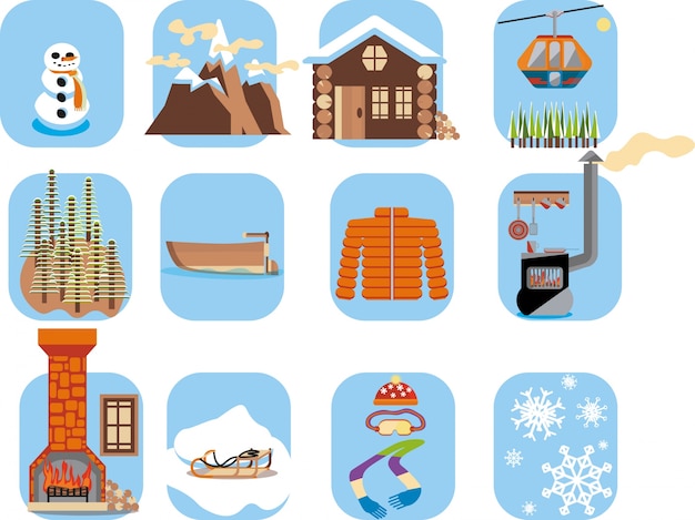 Vector winter icons