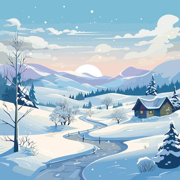 Winter illustraties Clip Art achtergrond